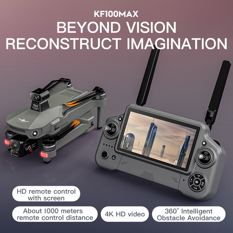 KF100 MAX Drone GPS Kamera 4K  - Drone Controller Screen ulasan dan harga